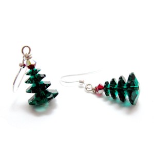 Christmas Tree Crystal Earrings